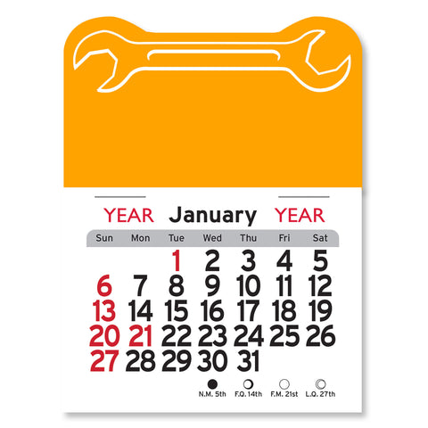Personalized Wrench Adhesive Peel-N-Stick USA Made Calendar