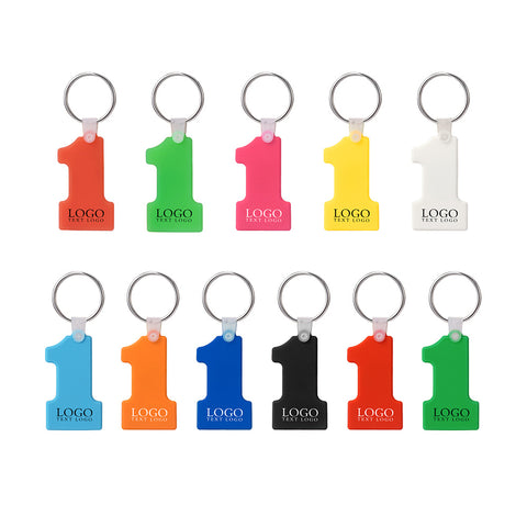 Printed Number One Custom Soft Keychains