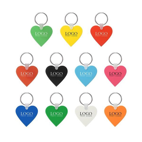 Promo Heart Shaped Silicone Key Tag Printed