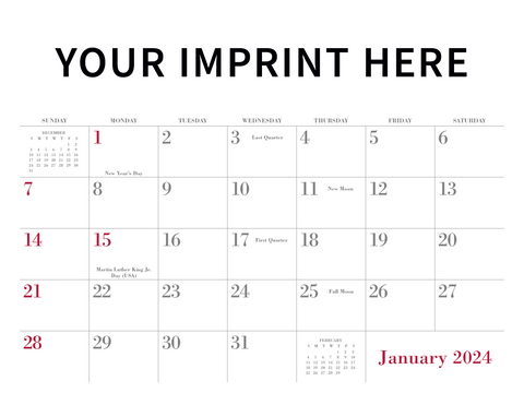 Custom 12-month Spiral Bound Appointment Calendar