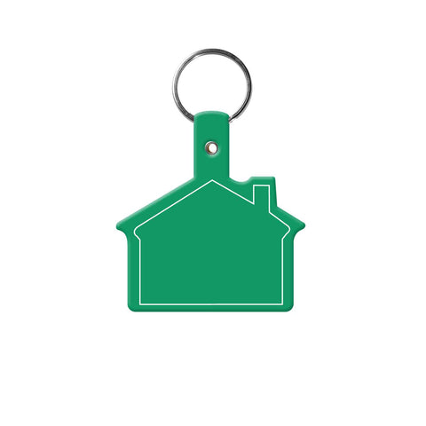 Logoed House Shape Key Tag with Keychain