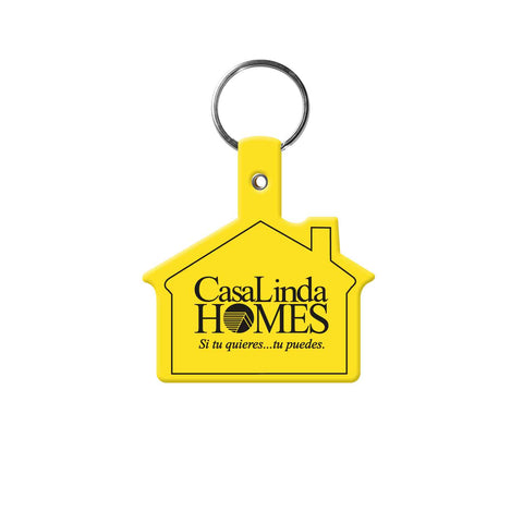 Logoed House Shape Key Tag with Keychain