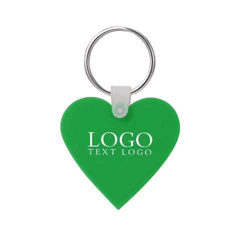 Promo Heart Shaped Silicone Key Tag Printed