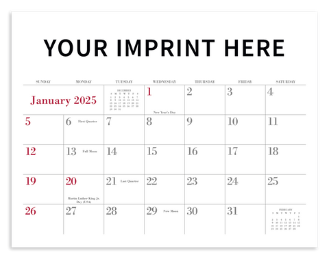 Custom 12-month Spiral Bound Appointment Calendar