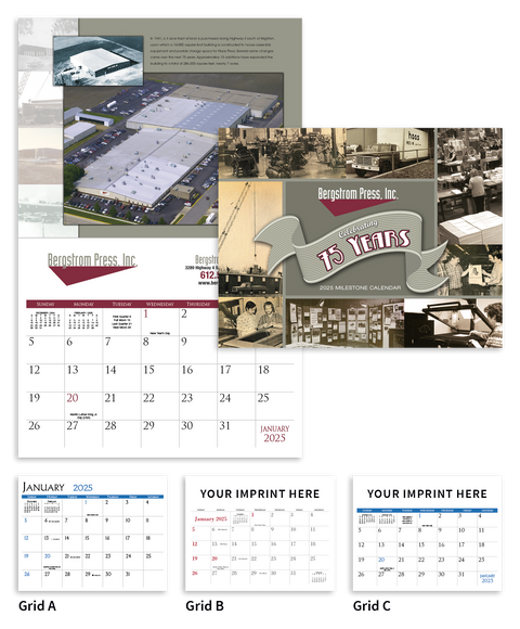 Fully Customized 12-month Staple Bound Calendar Printed