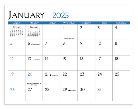 Fully Customized 12-month Staple Bound Calendar Printed