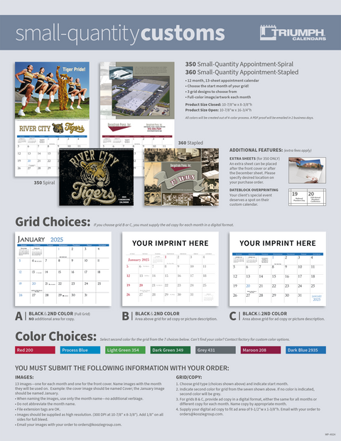 Fully Customized 12-month Staple Bound Calendar Printed