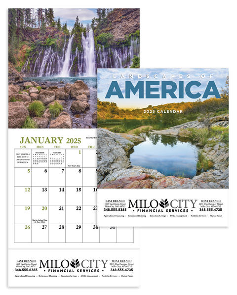 Custom Landscapes of America Mini Calendar Printed