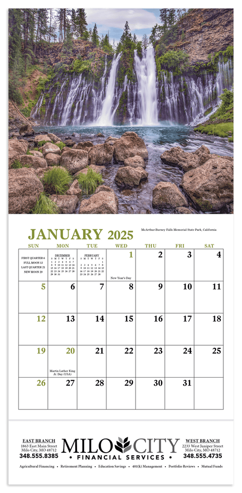 Custom Landscapes of America Mini Calendar Printed