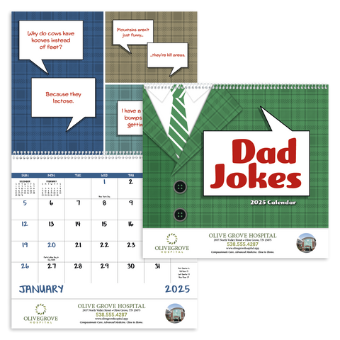 Promotional Dad Jokes Spiral Calendar Printed