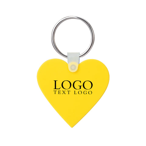 Promo Heart Shaped Silicone Key Tag Printed