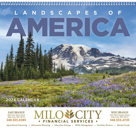 Personalized Landscapes of America Spiral Calendar Printed