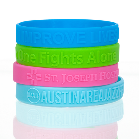 Personalized 1/2" Embossed Silicone Wristbands