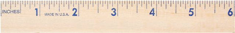 Branded 6" Natural Finish Flat Wood Ruler
