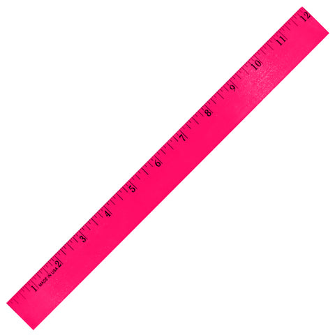Custom 12" Fluorescent Wood Ruler - English Scale