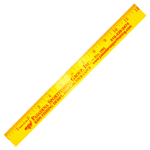 Custom 12" Fluorescent Wood Ruler - English Scale