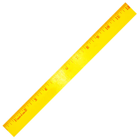 Custom 12" Fluorescent Wood Ruler - English Scale