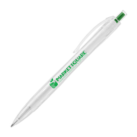 Promotional Aqua Clear RPET Recycled Plastic Pen Printed