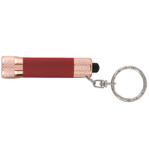 Laser Engraved Chroma Softy Rose Gold Classic LED Flashlight Keyrings