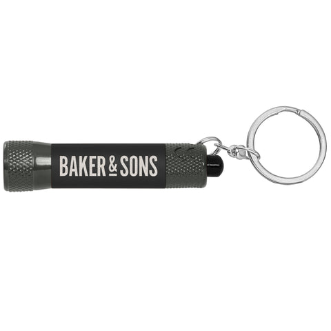 Personalized Chroma Softy Monochrome Metallic LED Flashlight with Keyring Laser Engraved
