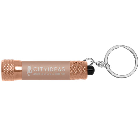 Personalized Chroma Softy Monochrome Metallic LED Flashlight with Keyring Laser Engraved