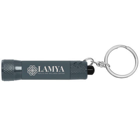 Personalized Chroma Softy Monochrome Metallic LED Flashlight with Keyring Laser Engraved