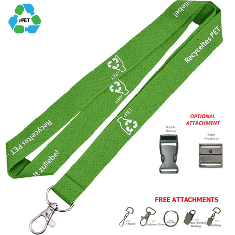 Promotional Recycled PET Lanyards Custom Imprint ID Badge Holder