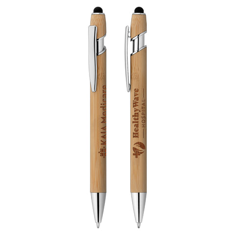 Custom Ellipse Bamboo Stylus Pen Laser Engraved