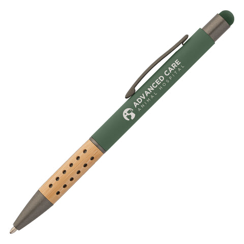 Branded Bowie Bamboo Grip Stylus Pen