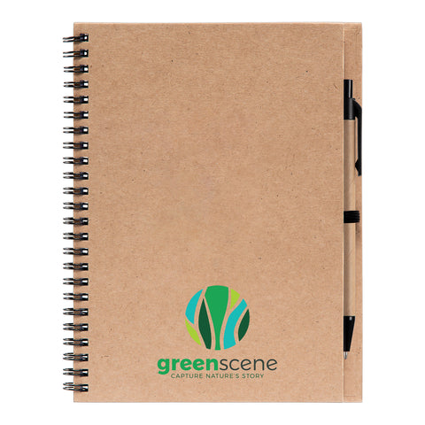 Custom Hawken Recycled Journal & Kraft Pen Set ColorJet