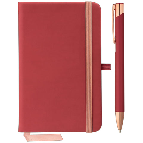 Miller Softy Rose Gold Notebook & Tres-Chic Pen Gift Set
