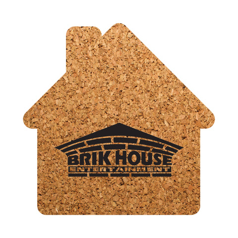 Branded House Shaped Cork Coasters