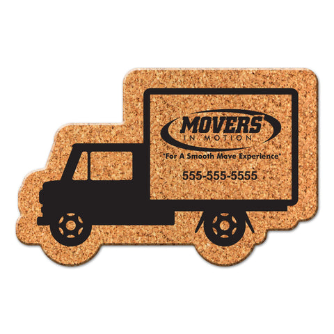 Printed Box Truck Cork Coaster