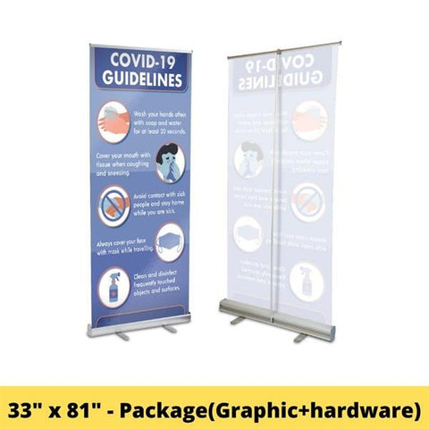 Economy Roll Up Package Fabric 48" x 96" Retractable Banner Printed