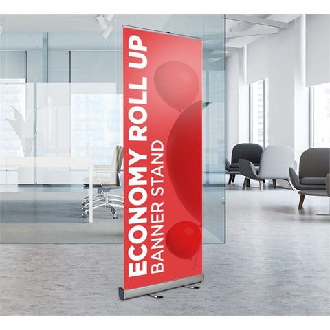 Promotional Economy Roll Up Package Fabric 24" x 60" Retractable Banner