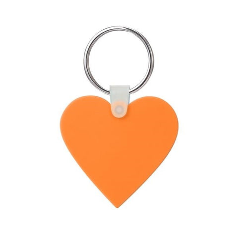 Promo Heart Shaped Silicone Key Tag Printed