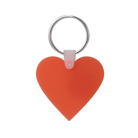Promo Heart Shaped Silicone Key Tag Printed