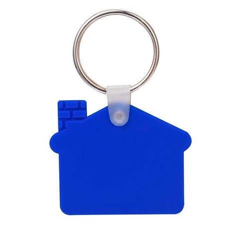 House Shape Silicone Keychain with Logo