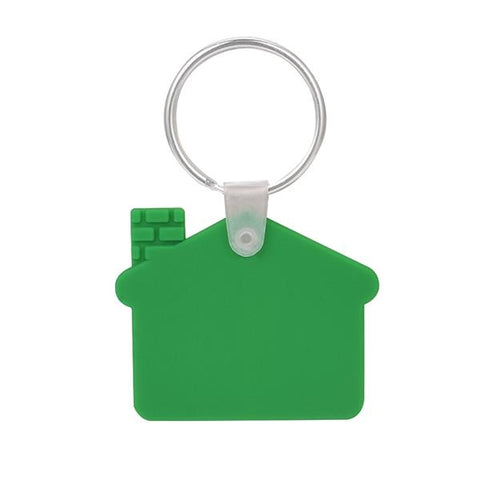 House Shape Silicone Keychain with Logo