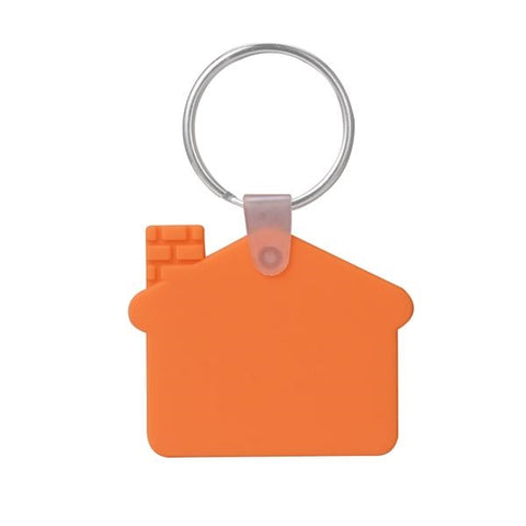 House Shape Silicone Keychain with Logo