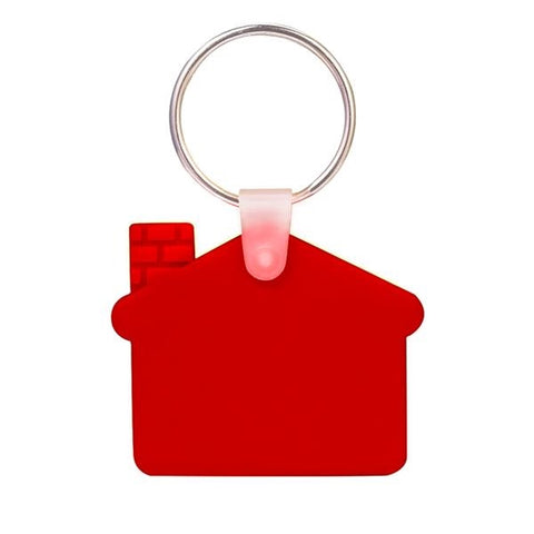 House Shape Silicone Keychain with Logo