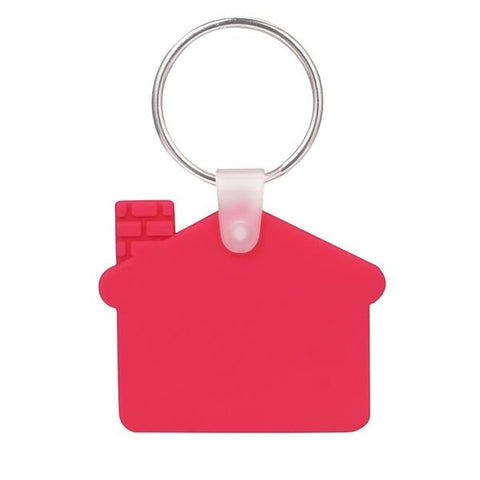 House Shape Silicone Keychain with Logo