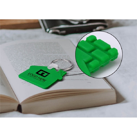 House Shape Silicone Keychain with Logo