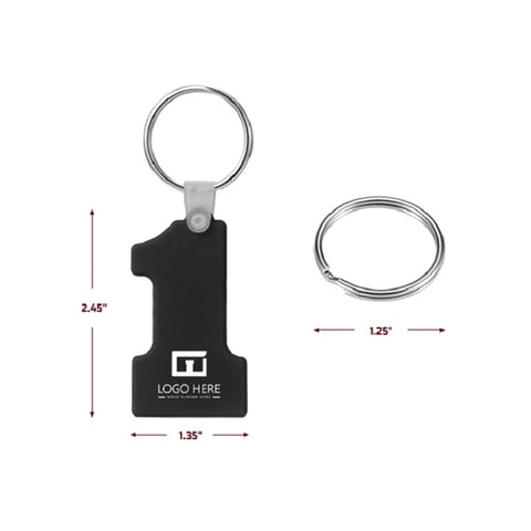 Printed Number One Custom Soft Keychains