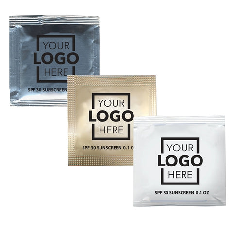 Custom Small Sunscreen Packets SPF30 (USA MADE)