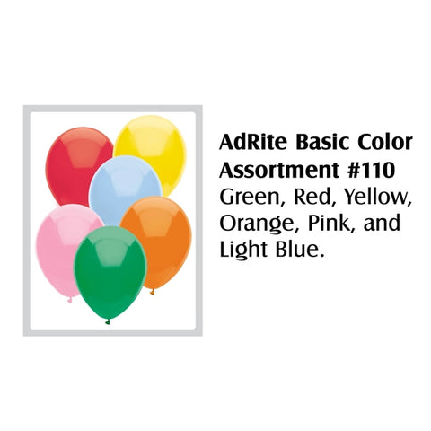 Custom AdRite 11" Basic Color Economy Line Latex Balloon