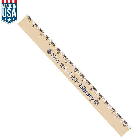 Personalized 12" Natural Finish Ruler Printed