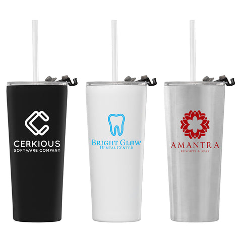 Personalized Excalibur 22 oz. Double-Wall Stainless Tumbler with Straw
