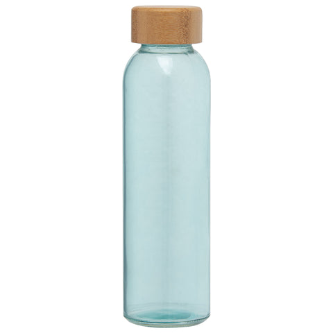 Promotional Alpine 17 oz. Glass Bottle with Bamboo Lid Printed
