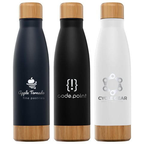 Ibiza Bamboo 22 oz. Double-Wall Stainless Bottle Laser Engraved